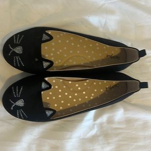 Black cat ballet slippers